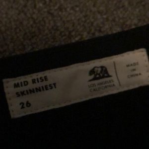 Black Denim jeans mid rise skinniest size 26